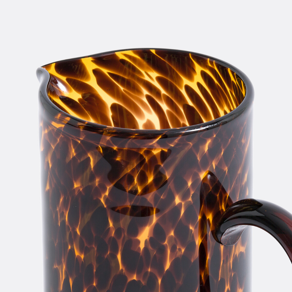 Carafe en verre ambré motif léopard, Fauvita