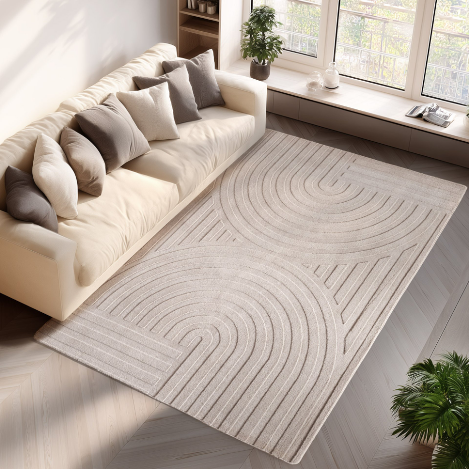 Tapis de salon à relief motif arc LENNY