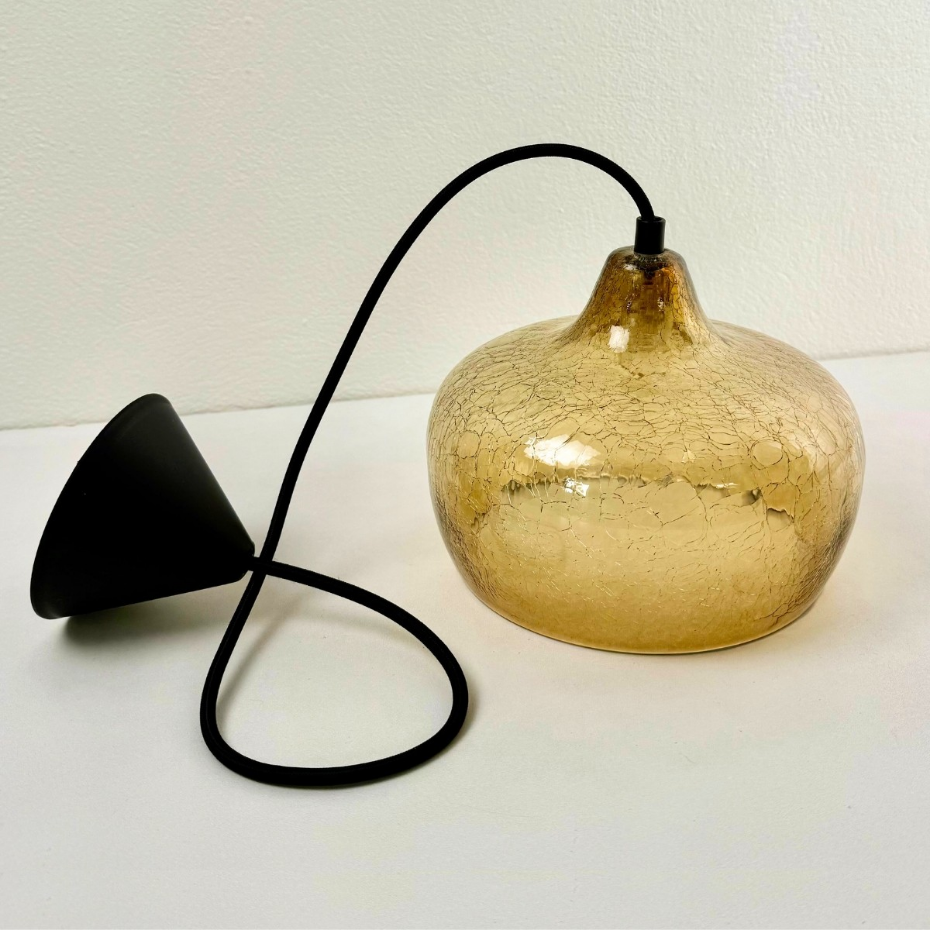 Suspension en verre soufflé craquelé, IRIS