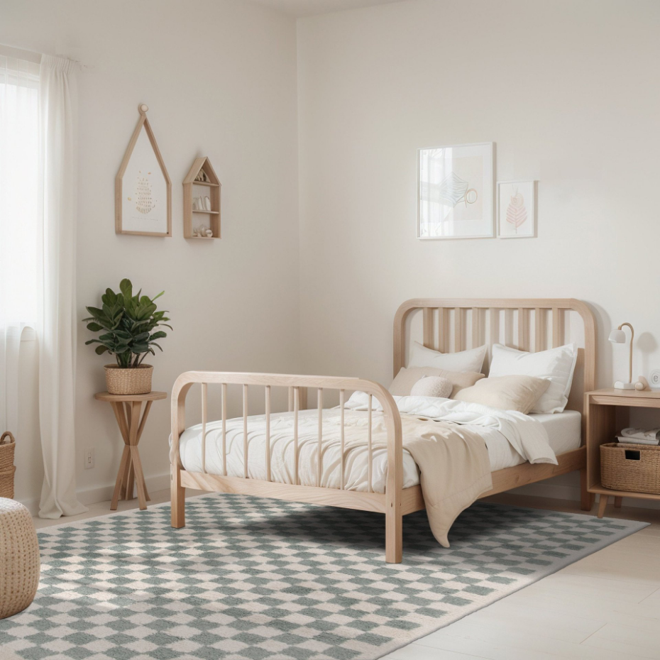Tapis damier poils longs doux et volumineux CHECKERS