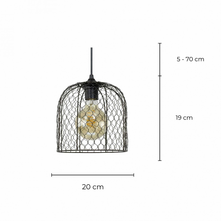 Suspension cloche en métal grillagé, CLOCHINE