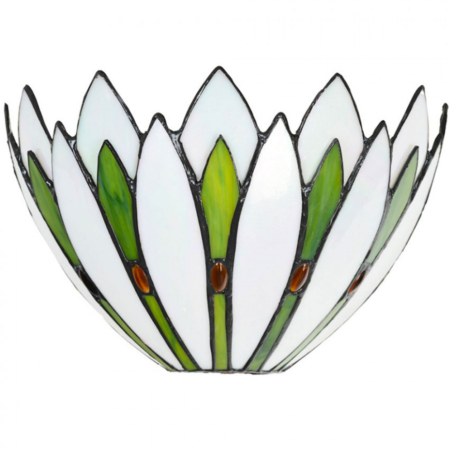 Applique murale en métal et verre opale vert 30x15x18cm