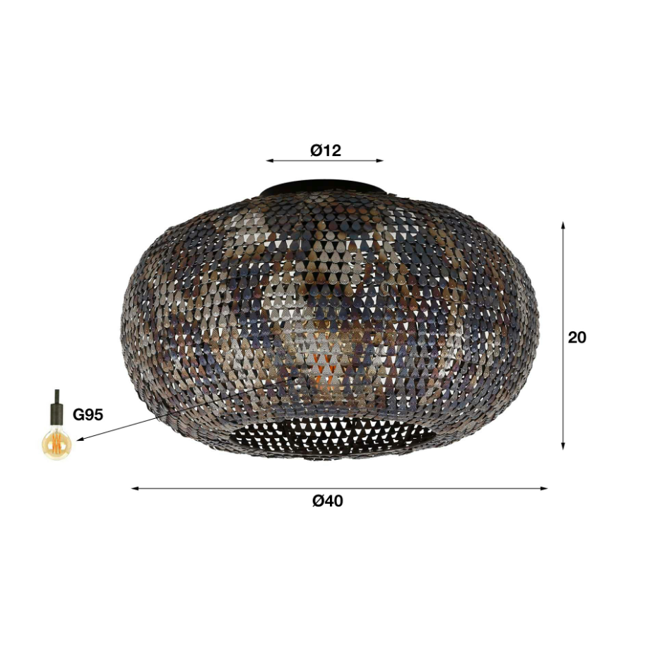 Plafonnier en métal effet maille ø 40 cm TRIBECA