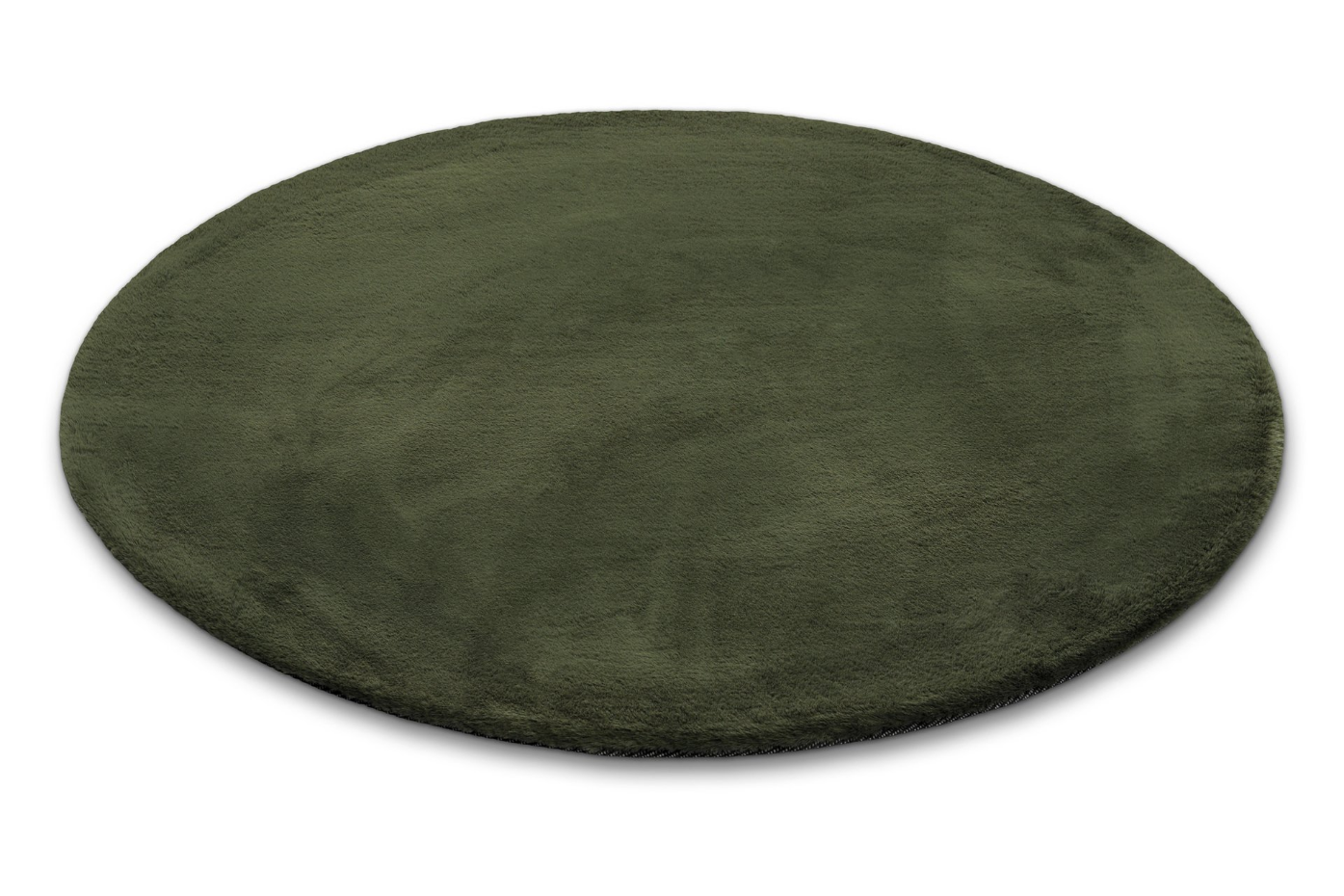 Tapis salon rond doux sensation peau de lapin ,  Anna