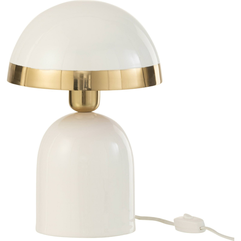 Lampe de table ronde en métal bord doré