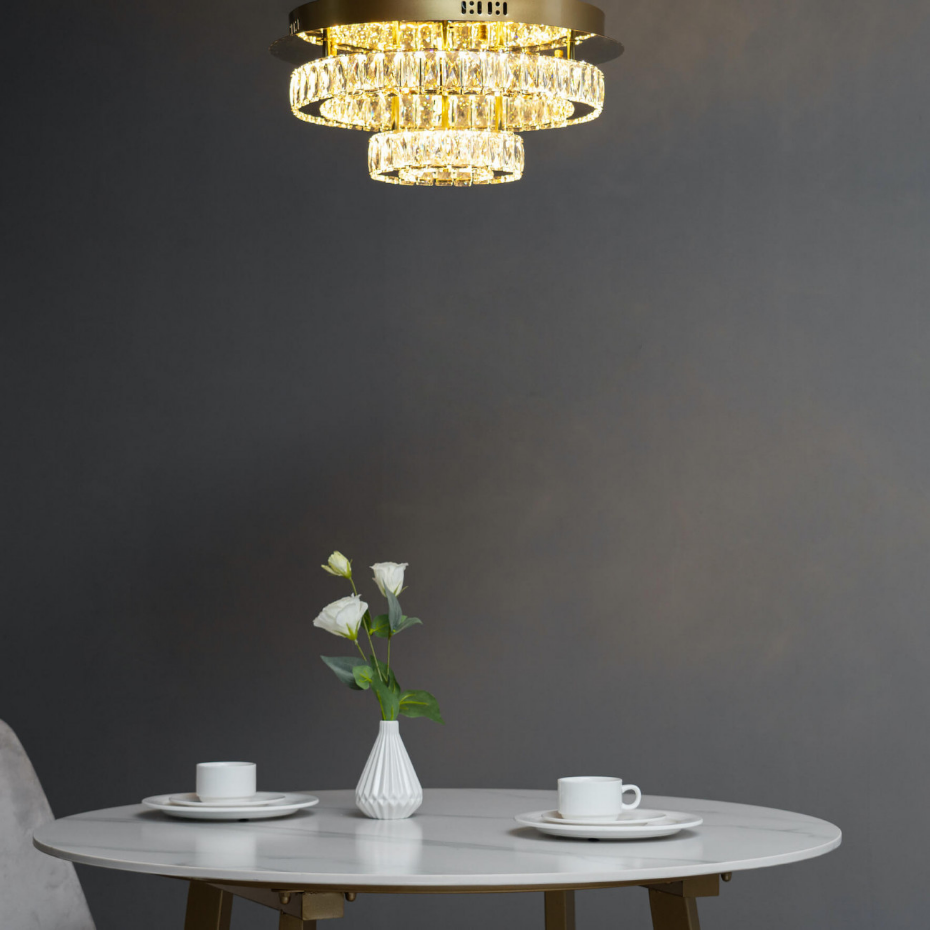 Plafonnier LED anneaux cristal - DIEZ
