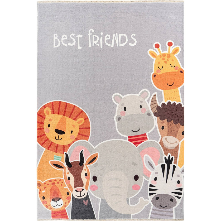 Tapis enfant en coton, rectangulaire à motifs