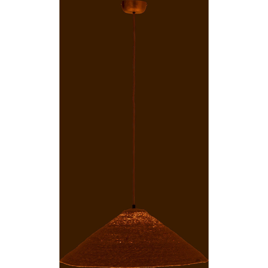 Suspension en rotin forme chapeau ronde