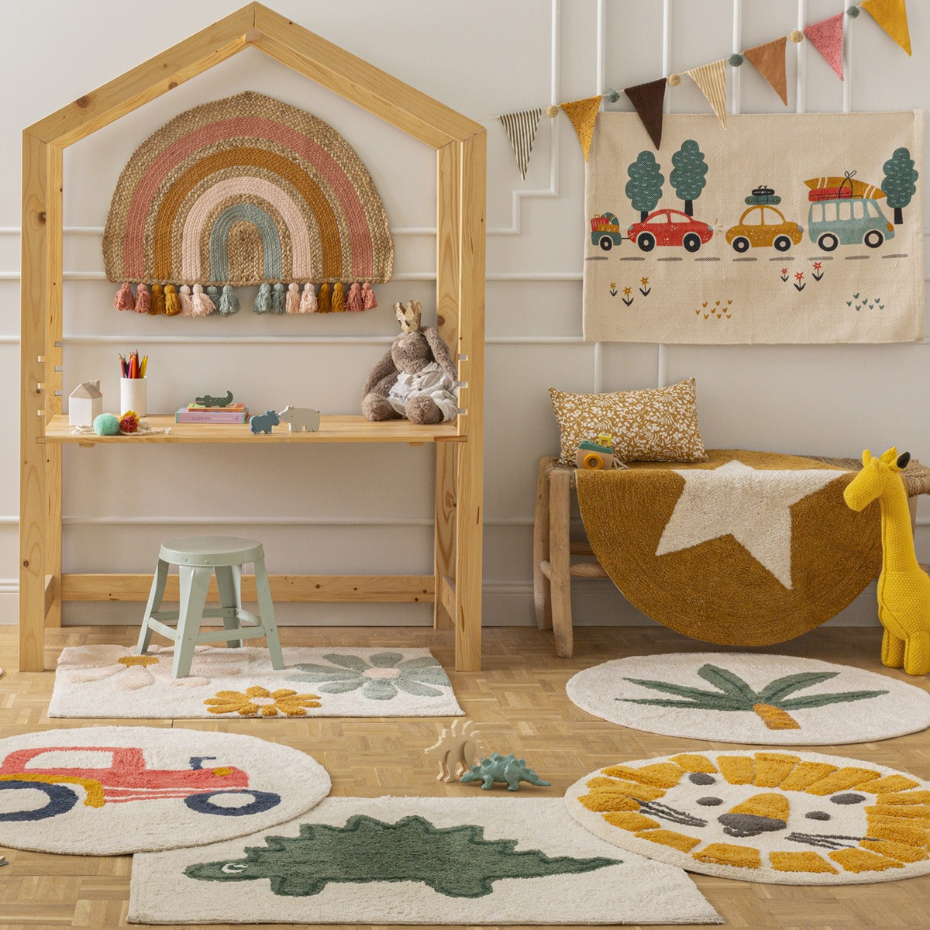 Tapis enfant Dinosaure en coton tufté DINO