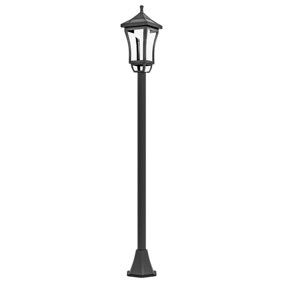 Lampadaire solaire LED extérieur sur pied H. 127 cm noir