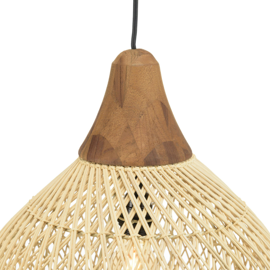 Suspension cloche en rotin FOLELLI