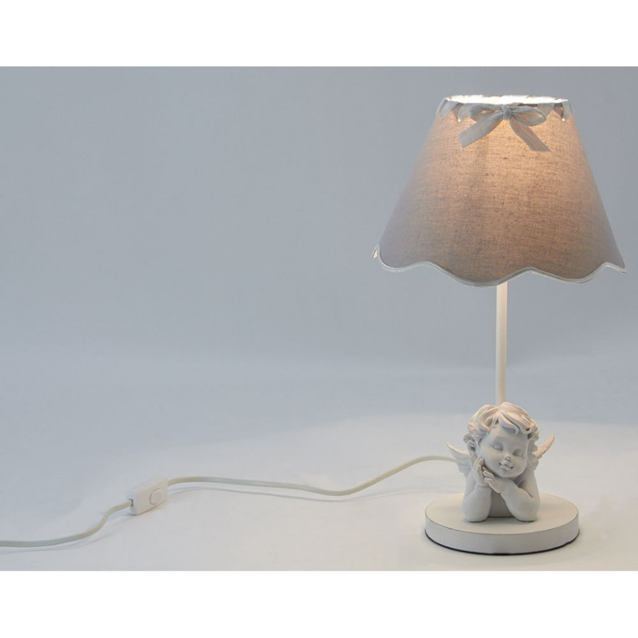 Lampe en métal avec ange