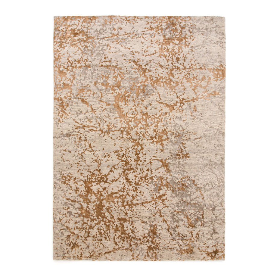 Tapis laine et Tencel™, noué main, Cryosol