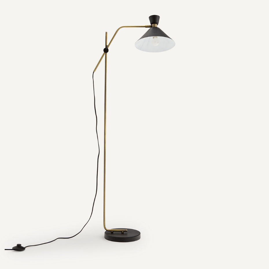 Lampadaire laiton vieilli Zoticus