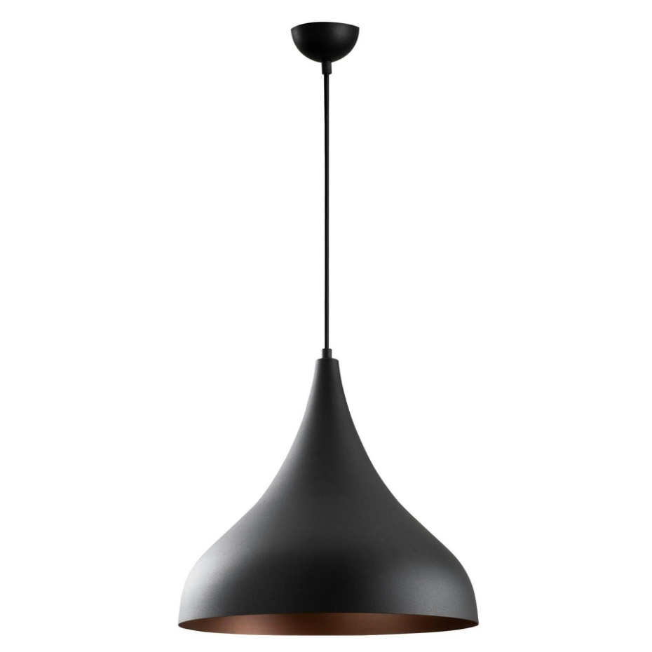 Suspension noire brossée – intérieur brun doré, 41 cm SILE