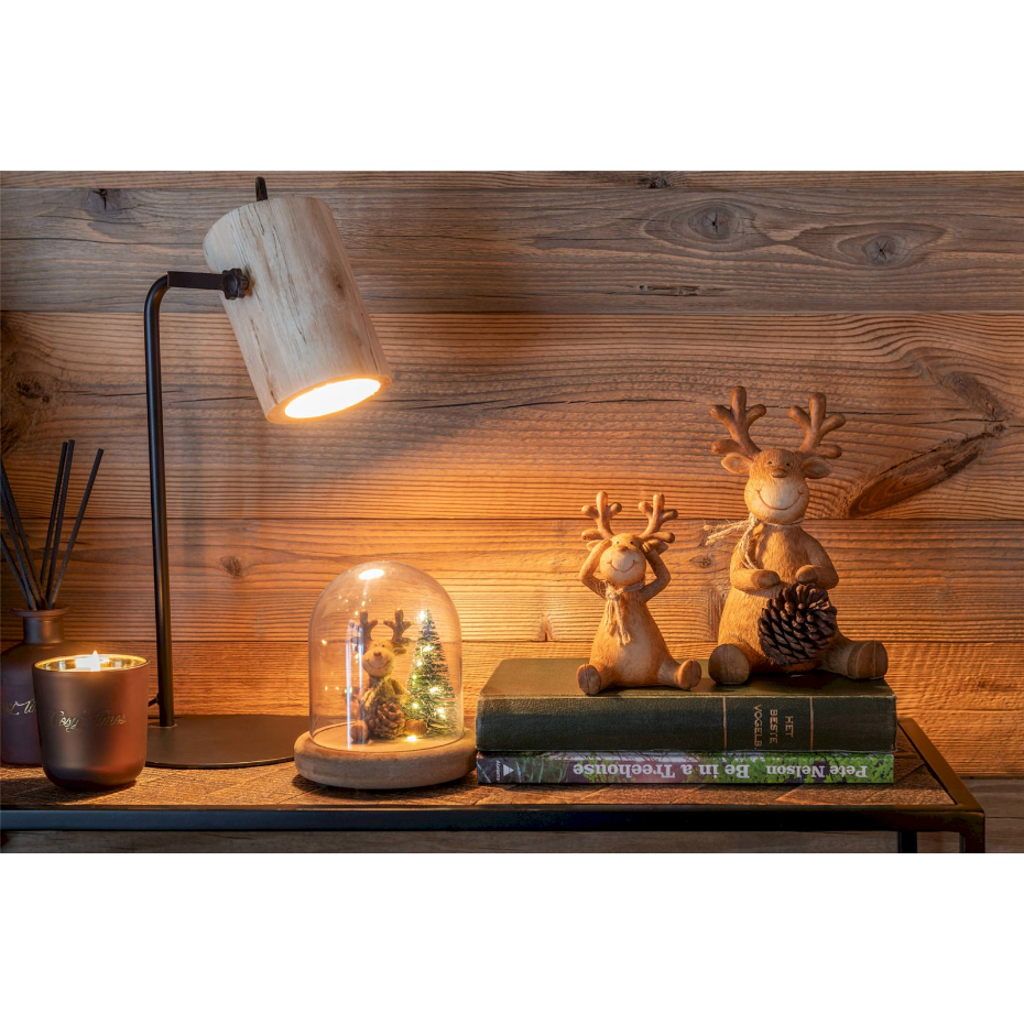 Lampe de bureau en bois forme ronde