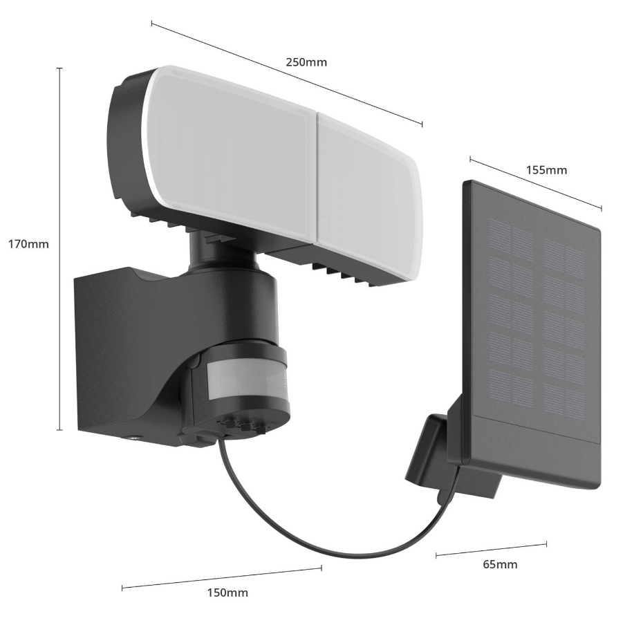 Lampe solaire extérieure LED, Lissano