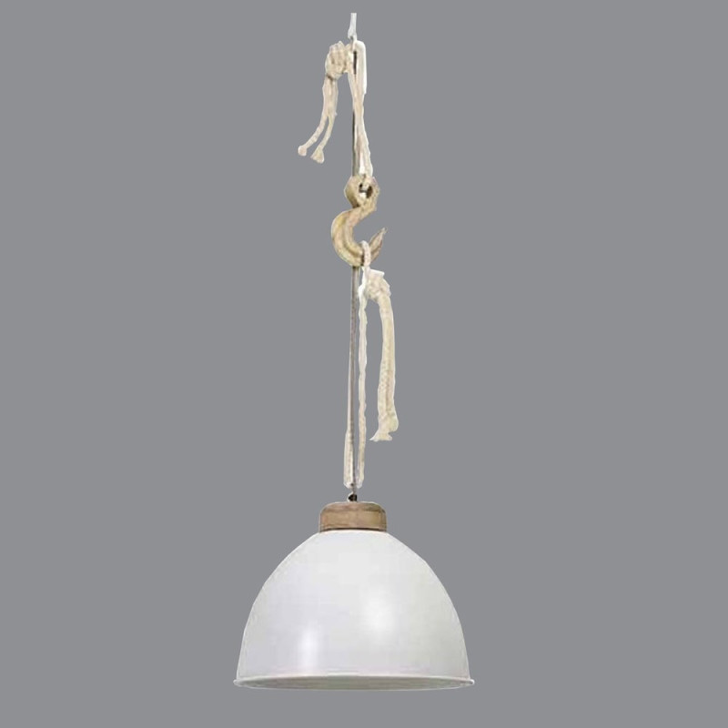 Suspension Navire Blanche Metal Et coloration Bois Naturel