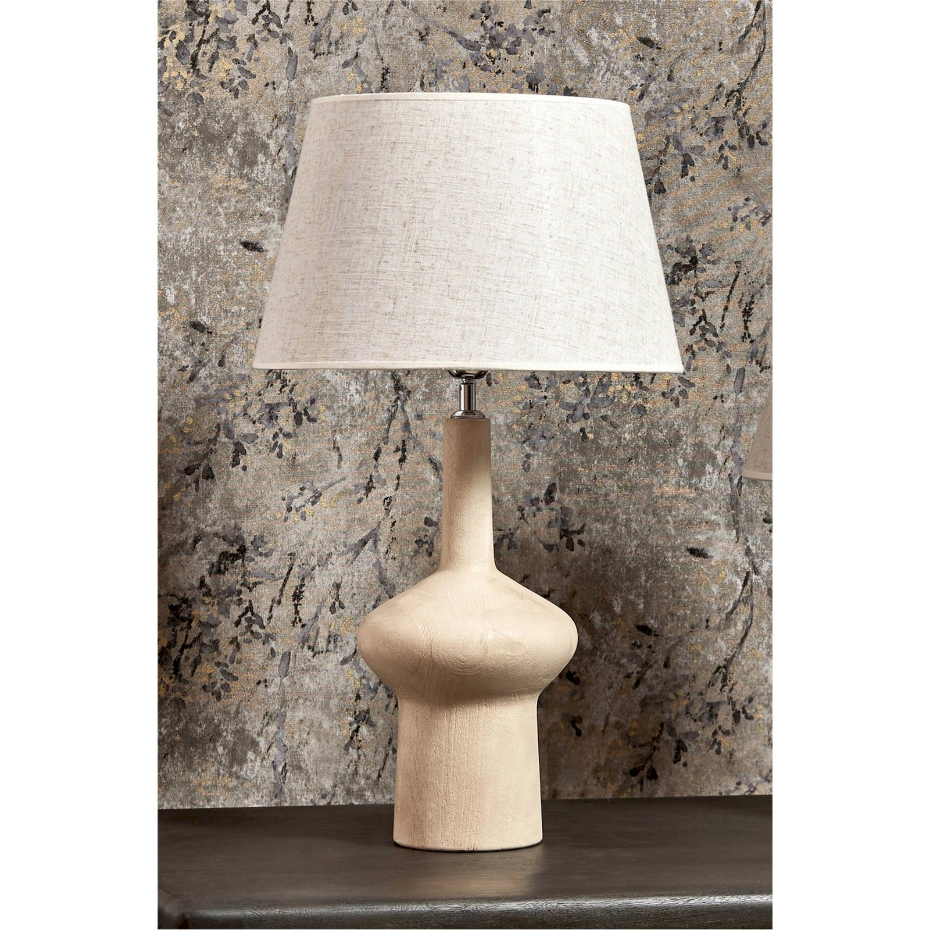 Lampe de table ronde en bois style scandinave