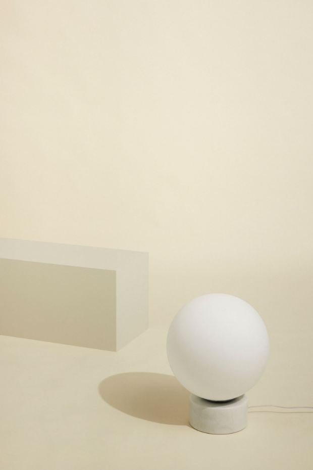 Lampe sur pied en verre et marbre SPHERE