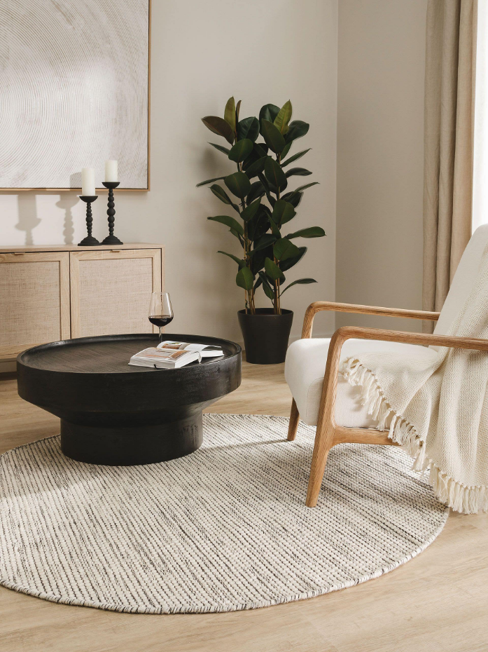 Tapis rond de laine tissé main ROCCO