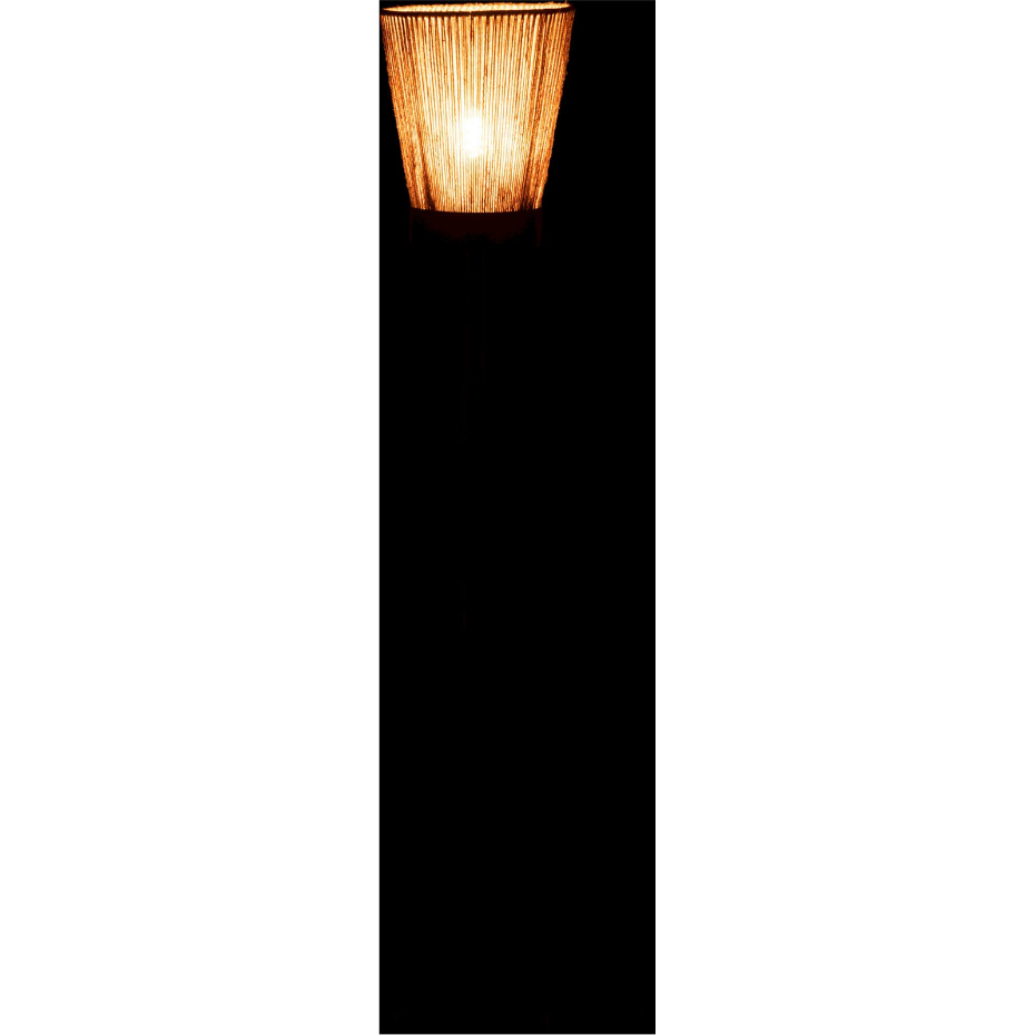 Lampadaire rond en métal et jute