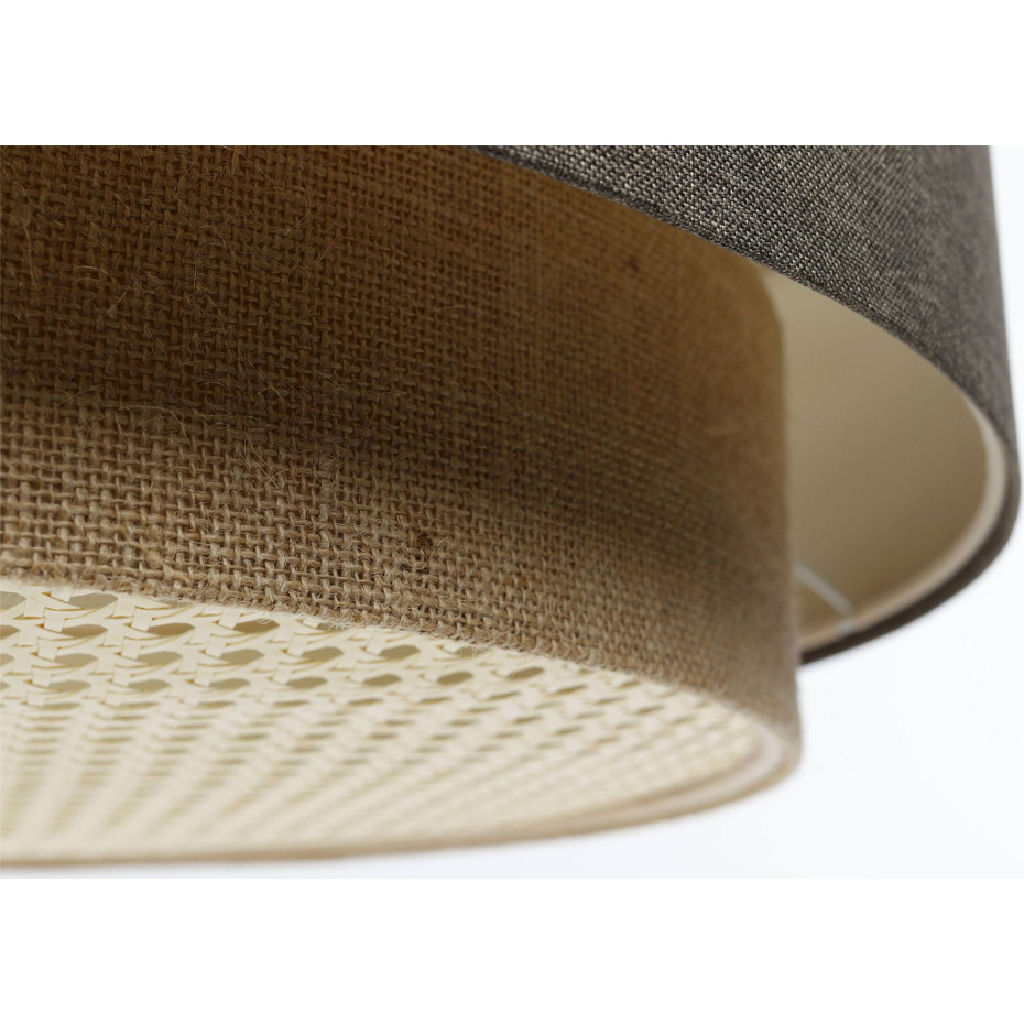 Suspension ronde en tissu et rotin Boho Elegant