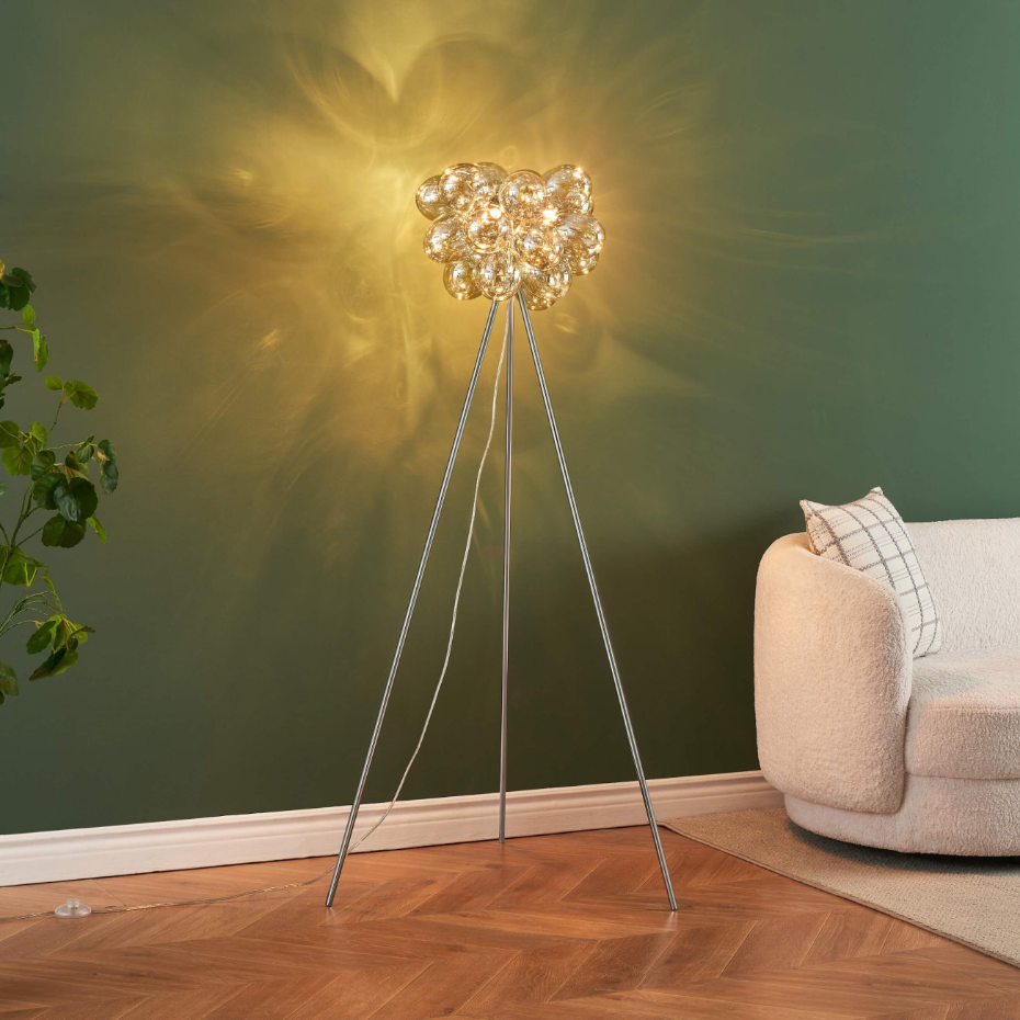 Lampadaire trépied verre soufflé - BARTALI