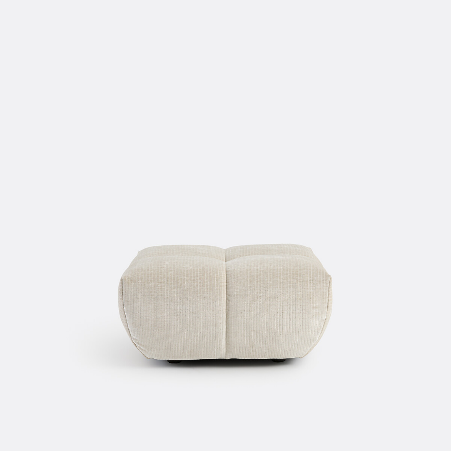 Pouf, velours côtelé vintage, L83 cm, Nuria