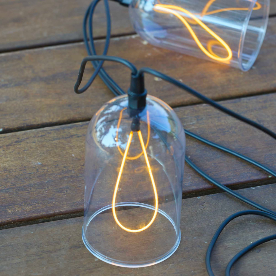 Guirlande filament GLOW LIGHT 8 cloches 15M