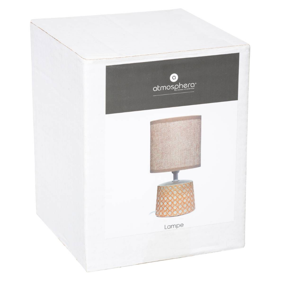 Lampe céramique grès motif cannage YOJOA