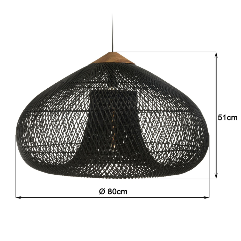 Suspension entonnoir en rotin 80cm FOLELLI