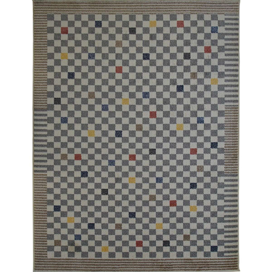Tapis salon  laineux damier RAMINE