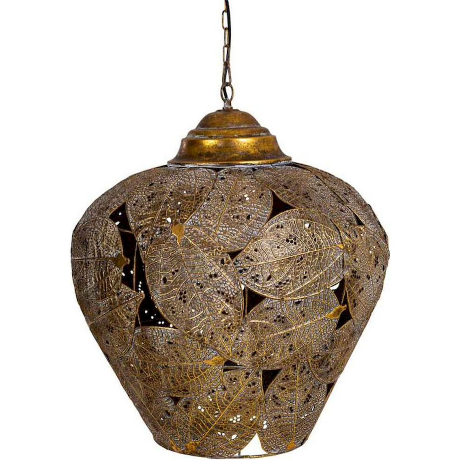Suspension en fer doré style oriental organique