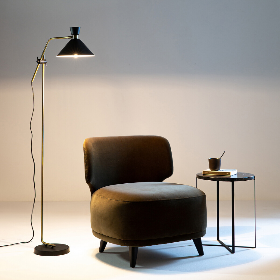 Lampadaire laiton vieilli Zoticus