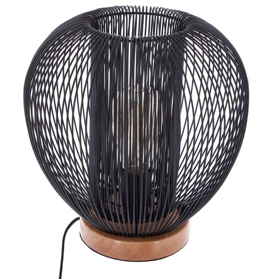 Lampe filaire design aérien hêtre et fer NODA
