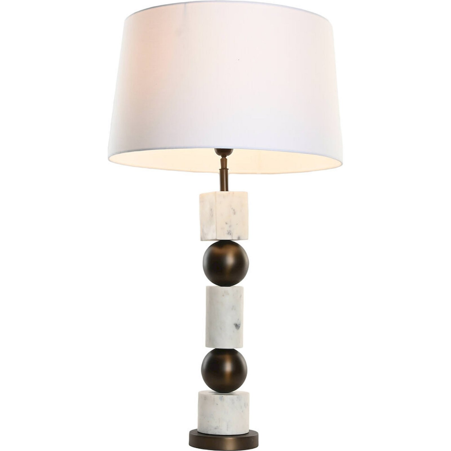 Lampe de table ronde en marbre et bronze Item Home India Lamps 1c25