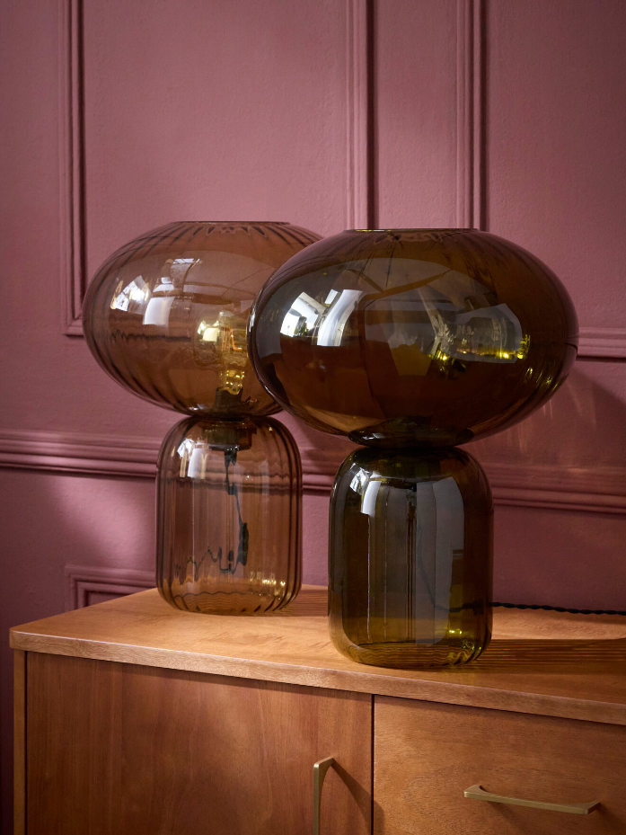 Lampe Martin en verre ciselé L