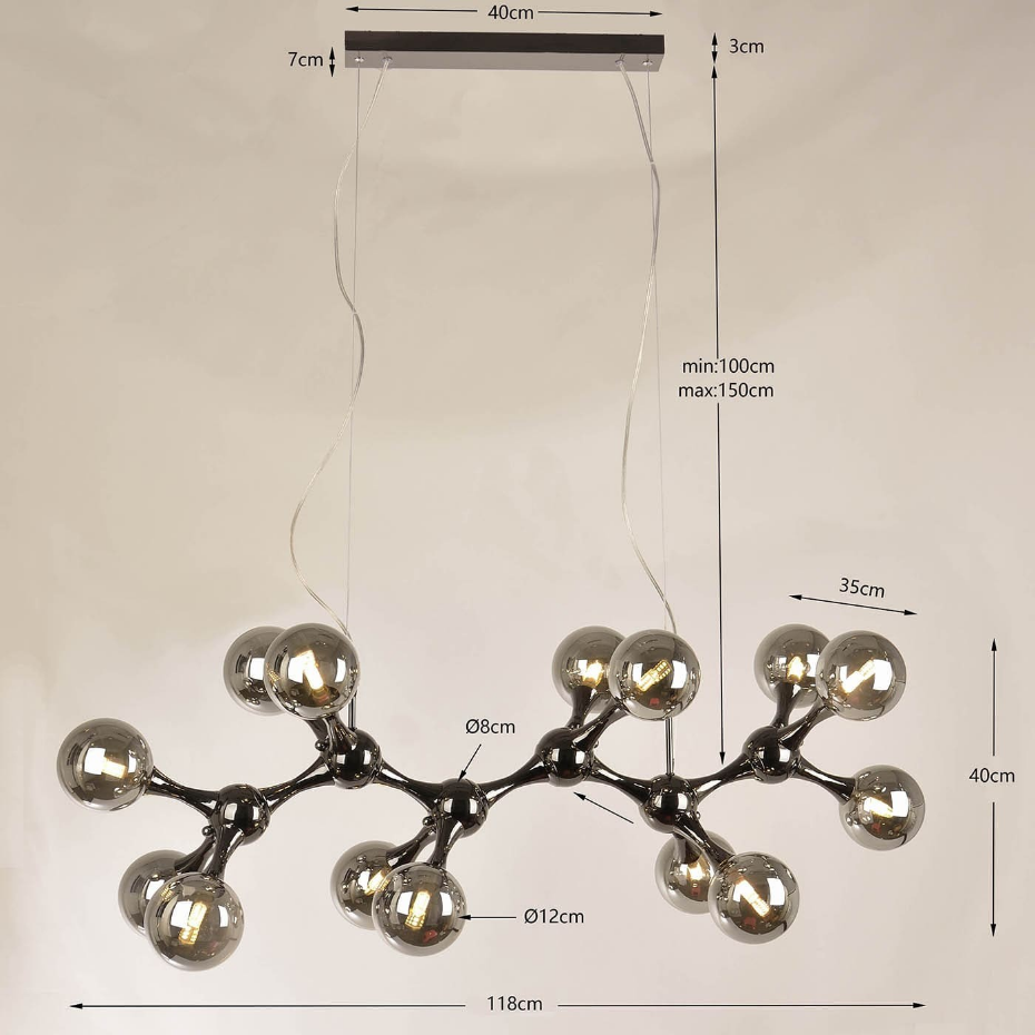 Suspension 14 abat-jours en verre, ATOMIC BALLS