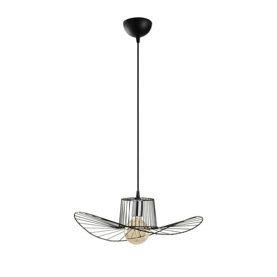 Suspension design noire métal filaire forme ondulée SINOP