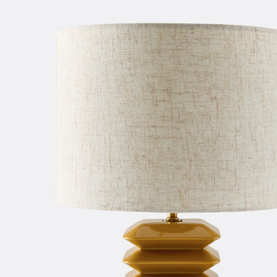 Lampe à poser en céramique et lin, Remilo