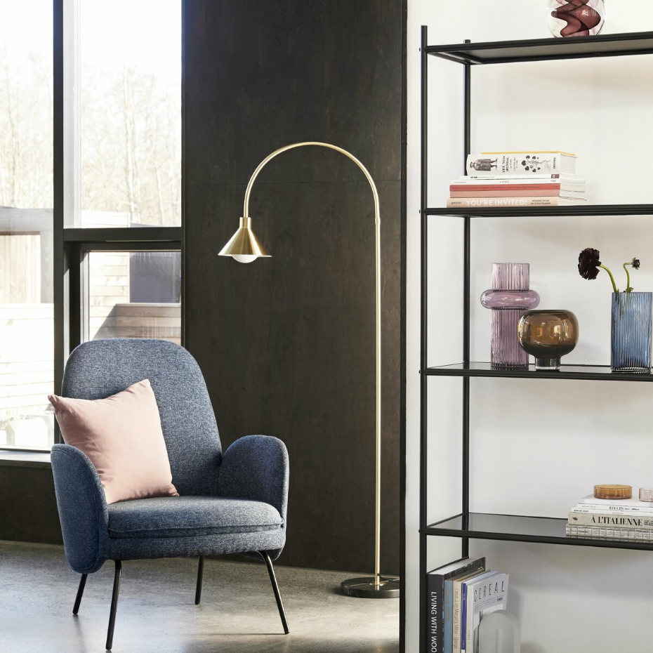 Lampadaire arc  base marbre