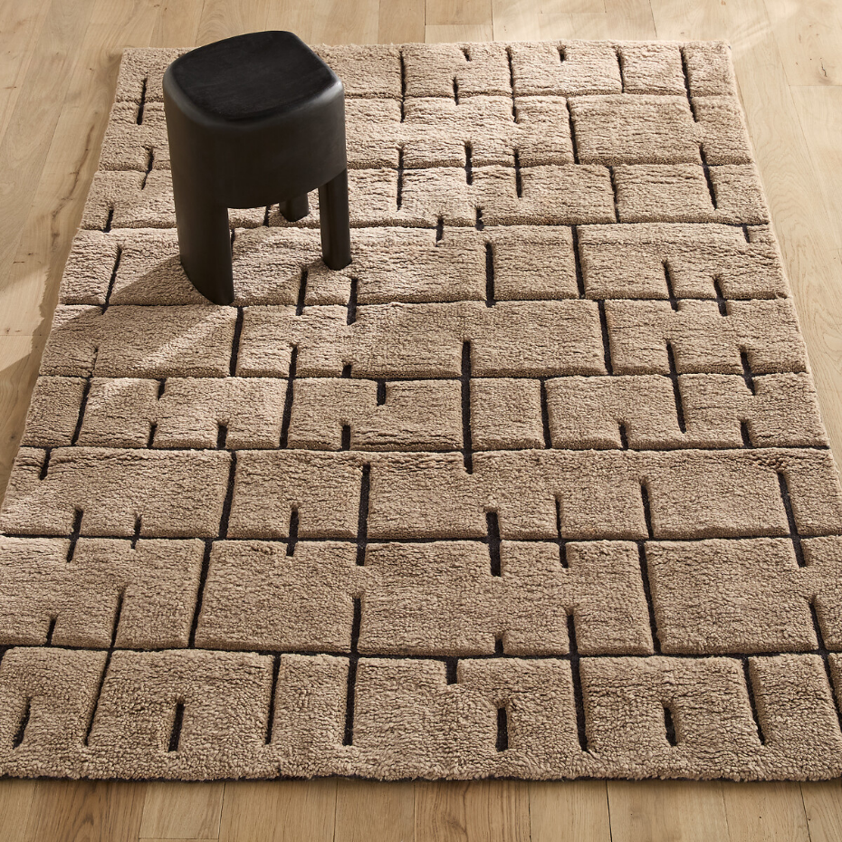 Tapis noué main, 93 % laine, Tézé