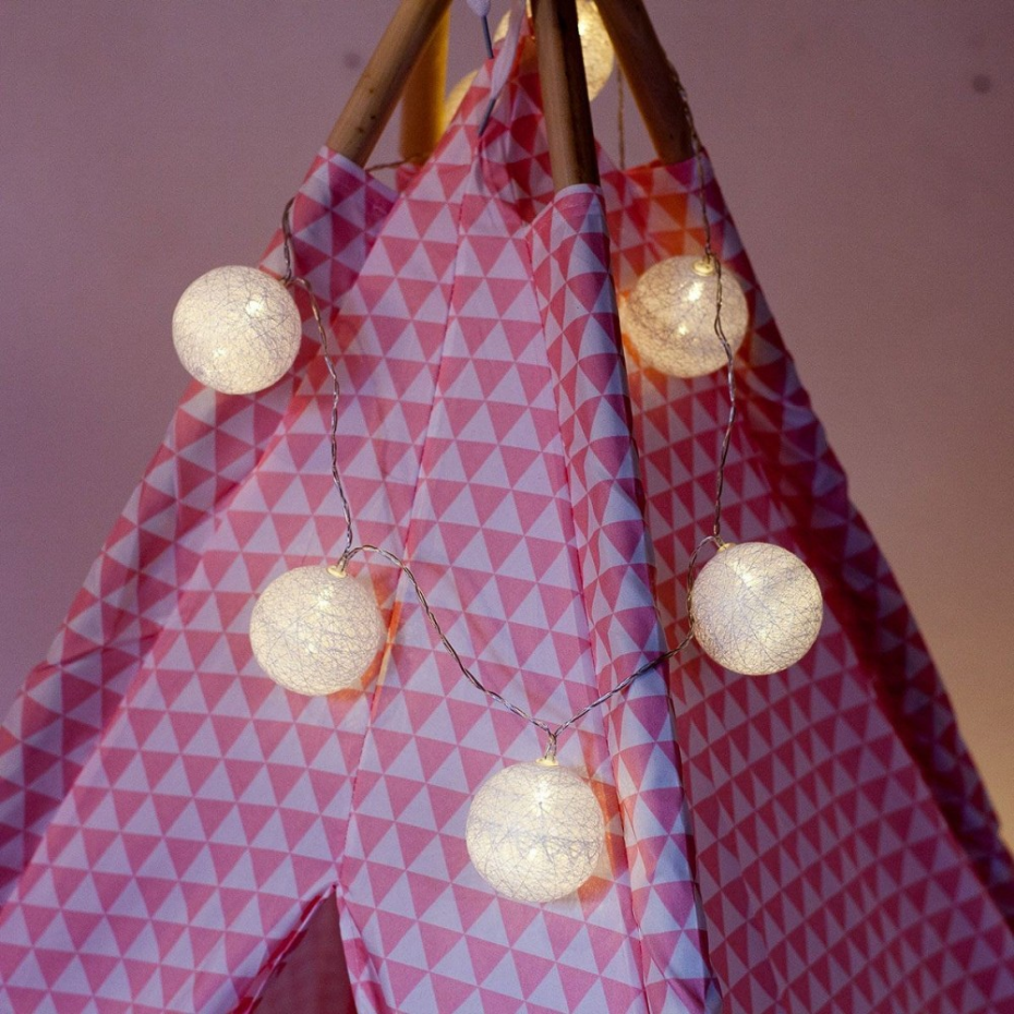 Guirlande Lumineuse Blanche 10 Boules Led à Piles