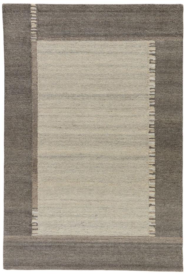 Tapis en laine tufté main aux couleurs douces et bordures