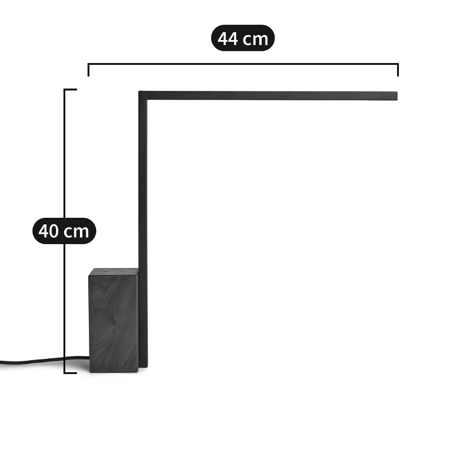 Lampe de bureau métal fer et noyer, Ikori