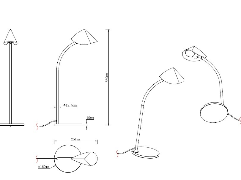 Lampe design en métal, CAPUCCINA