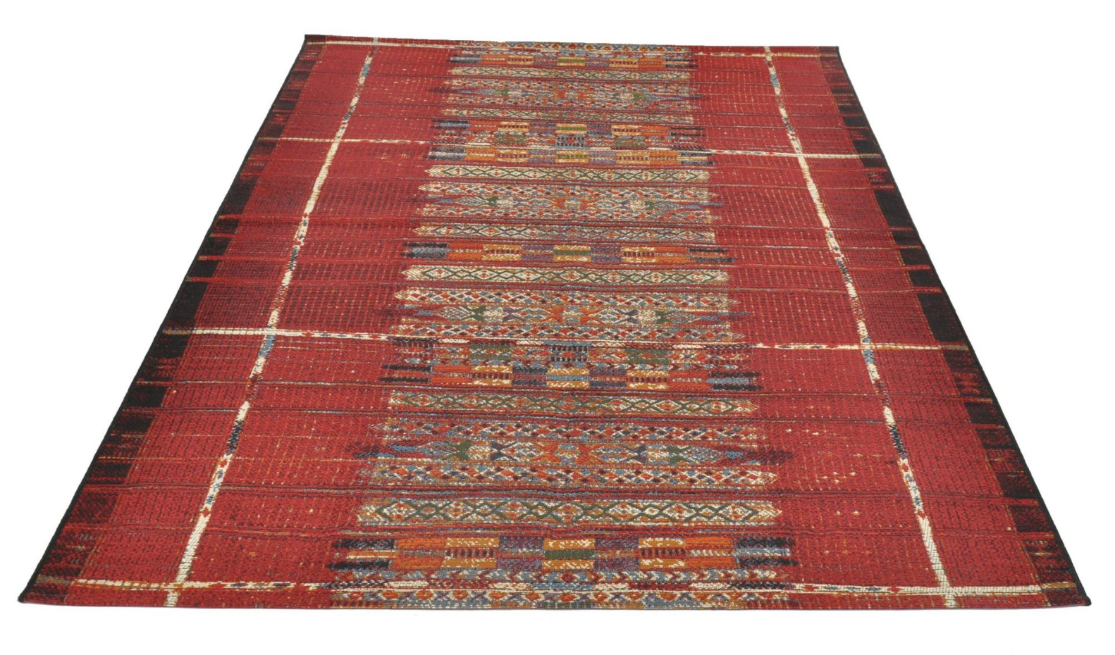 Tapis d'extérieur tissé plat à motifs géométriques - Aurora