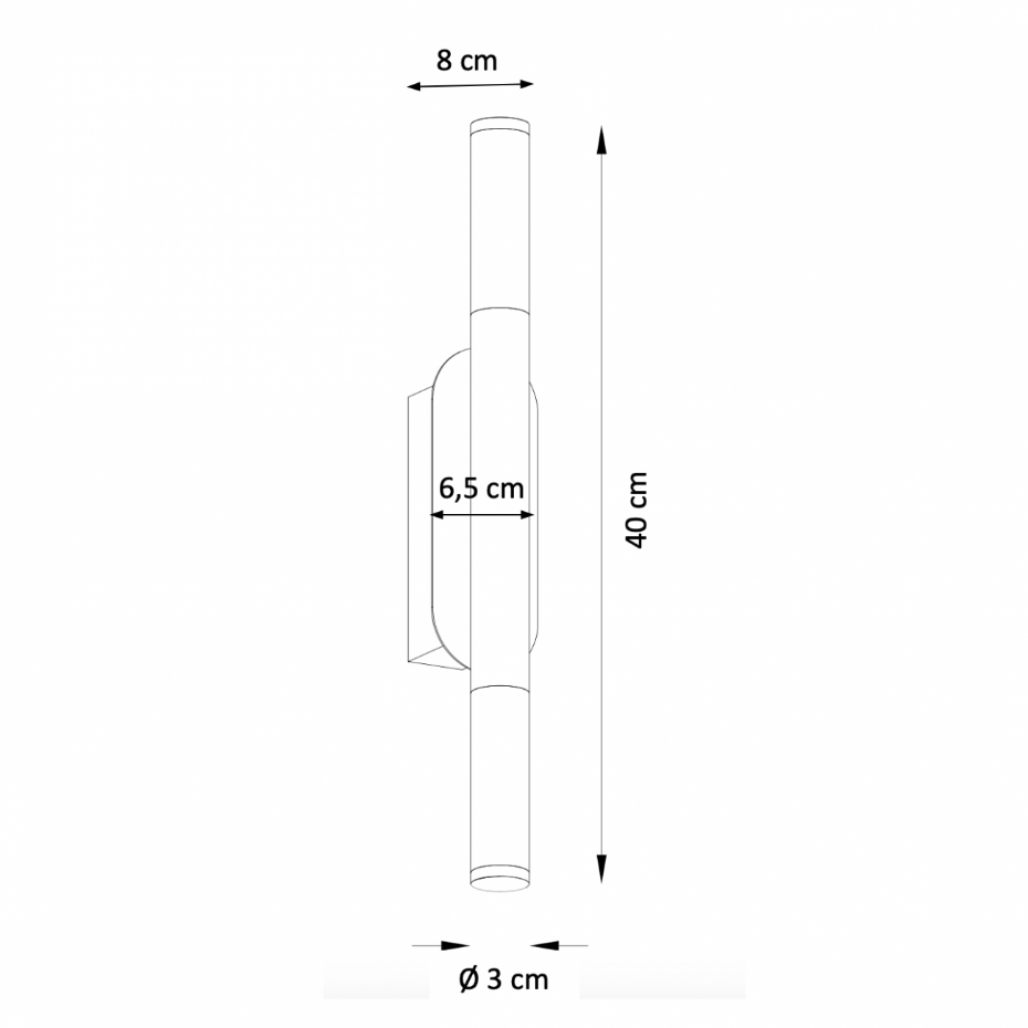 Applique dorée LED verticale - BARLETTA