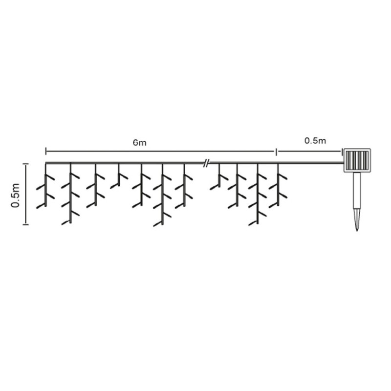 Guirlande Stalactite Solaire 6m Led Blanc Pur Fixe Et Flash